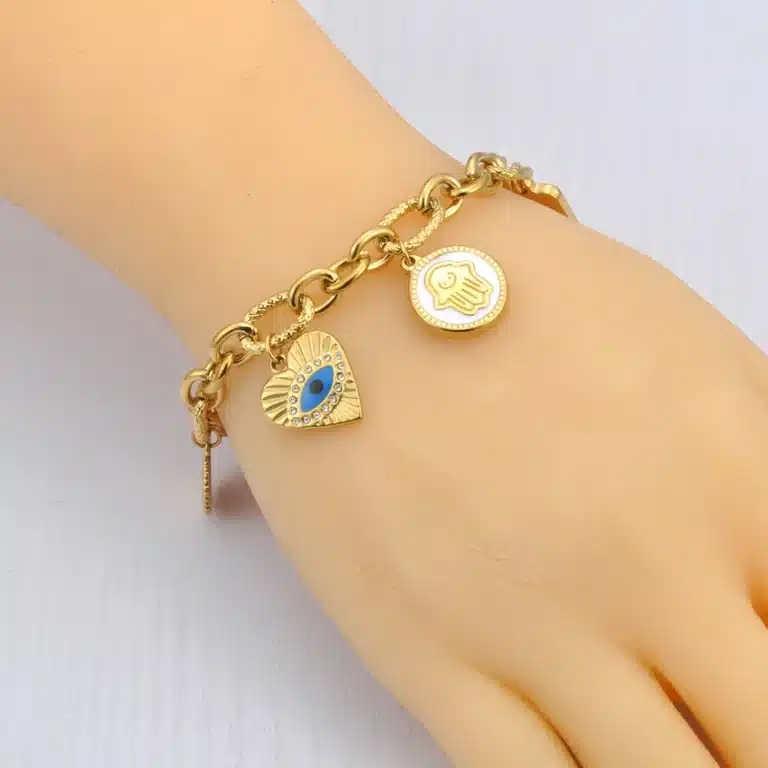 Bracelet femme oeil bleu porte-bonheur 6