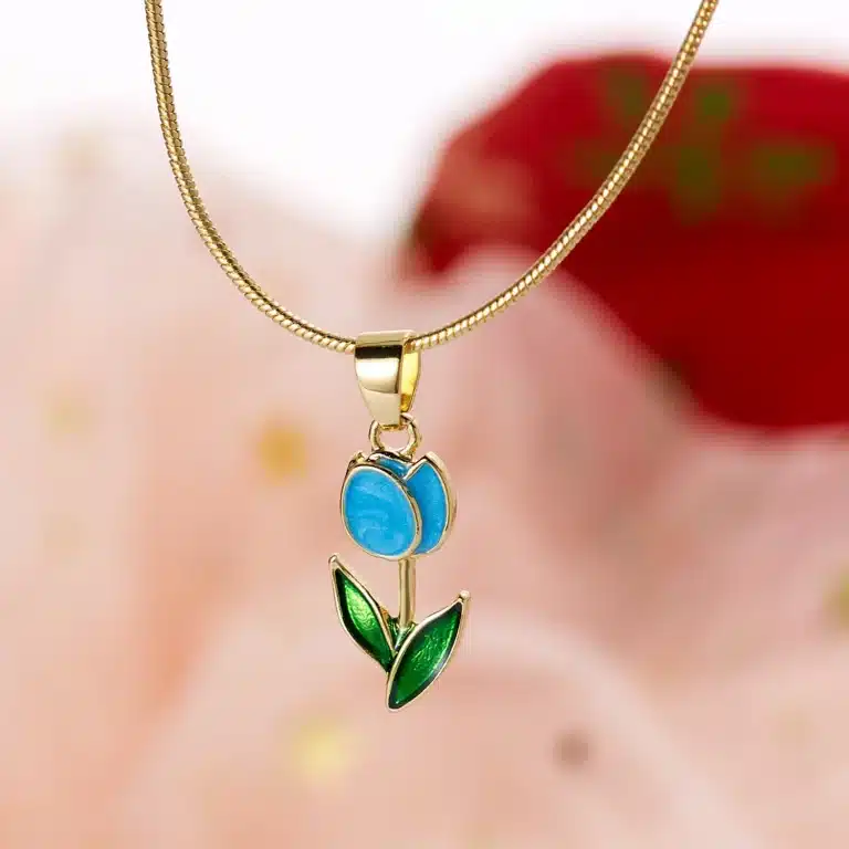 Collier couple tulipe femme 3