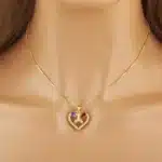 Collier coeur papillon brillant femme 3