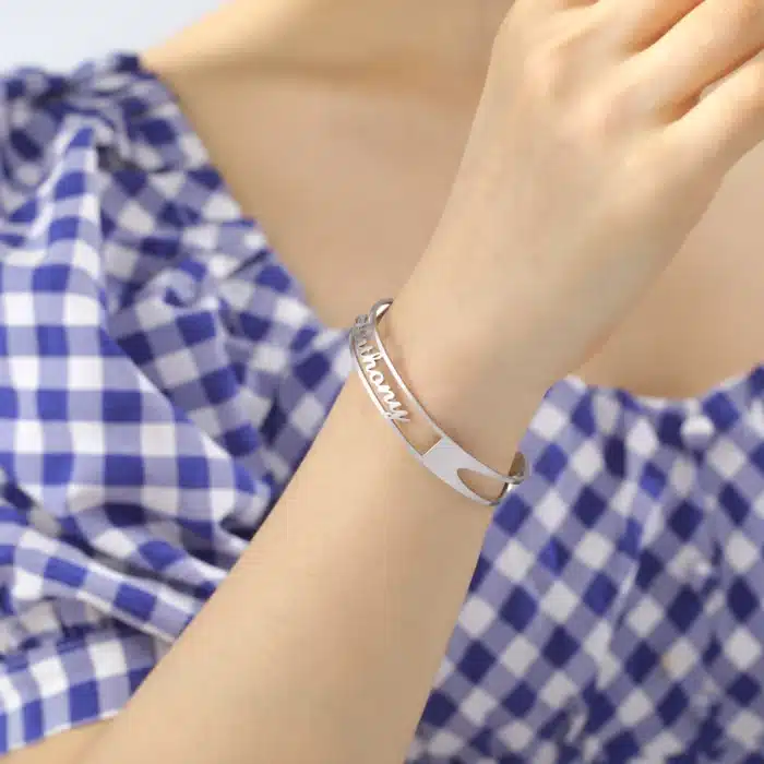 Bracelet personnalisé manchette pour homme et femme 2