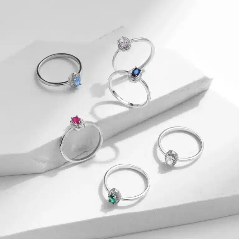 Bague argent pierre colorée femme 4