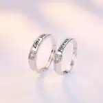 Bague de couple argentée ajustable 3