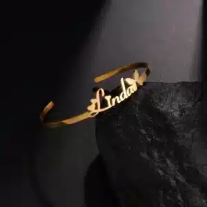Bracelet prénom personnalisé femme papillon 1