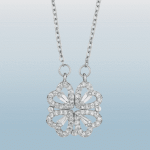 Collier romantique femme trèfle porte-bonheur