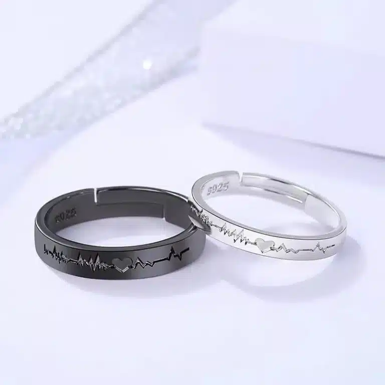 Bagues de promesse battements de coeur 4