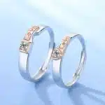 Bagues de couple ajustables argent et cuivre 2