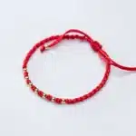 Bracelet couple cordon rouge avec perles 3