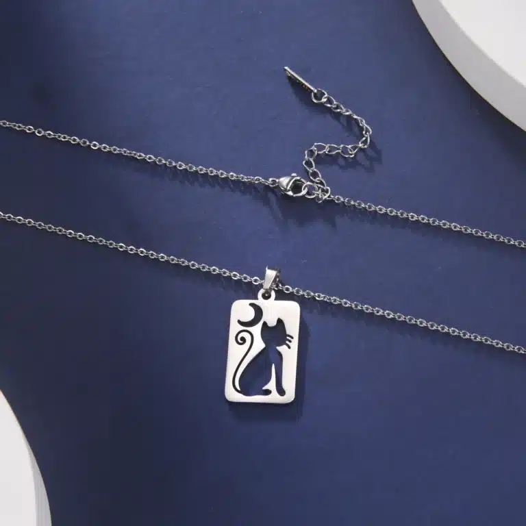Collier couple chaton lune 6