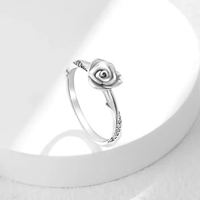 Bague de promesse bouton de rose femme 1