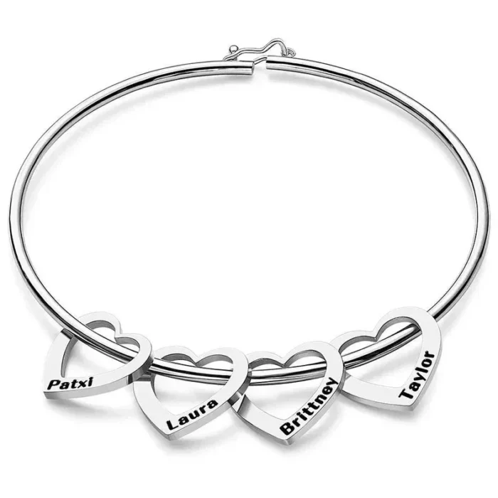 Bracelet jonc coeur personnalisé pour femme 7