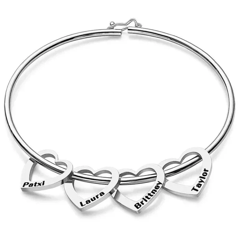 Bracelet jonc coeur personnalisé pour femme 7