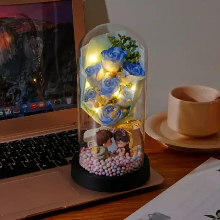 Bouquet rose éternelle lumineuse 4