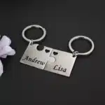 Porte-clés puzzle personnalisé couple avec coeur 3