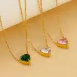 Collier couple coeur coloré pour femme 1