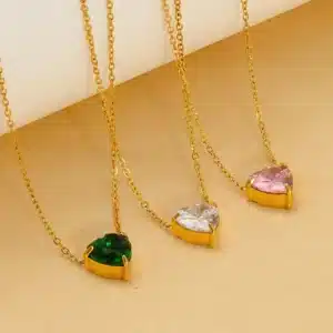 Collier couple coeur coloré pour femme 1