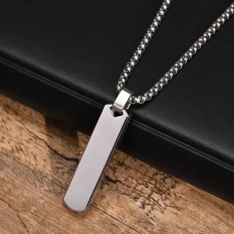 Collier couple barre initiales 4