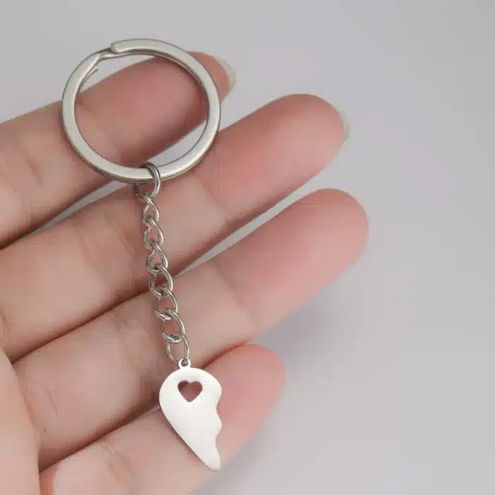 Porte-clés couple coeur personnalisé 3