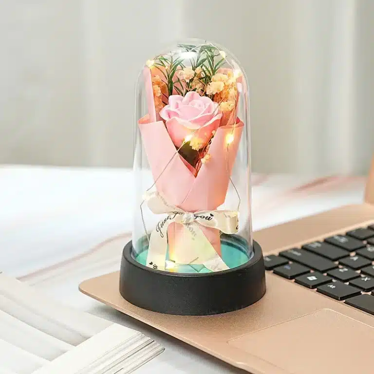 Bouquet romantique rose éternelle LED 2