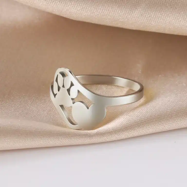 Bague couple patte de chien mignonne 4