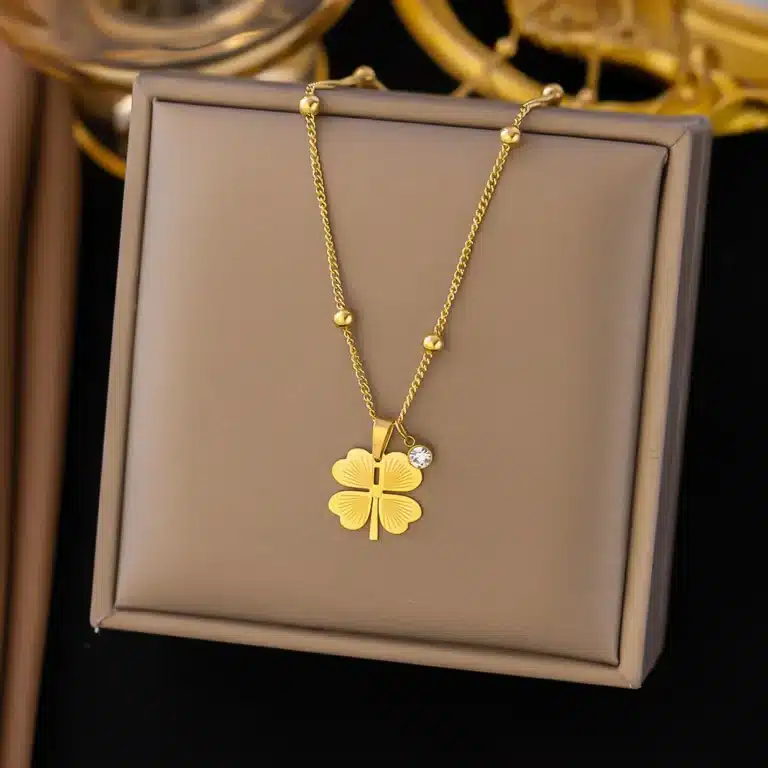 Collier couple femme trèfle 1