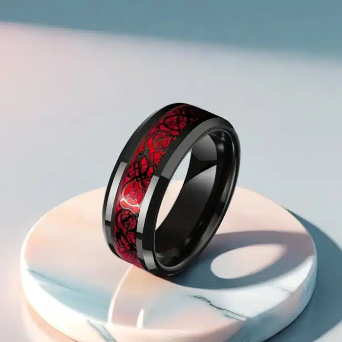 Bague de promesse rouge duo 3