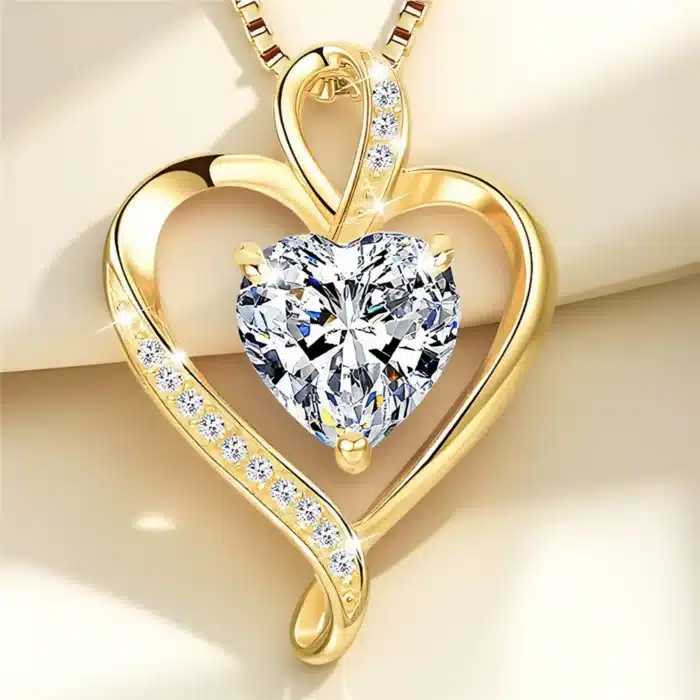 Collier couple femme coeur mariage 1