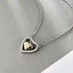 Collier double coeur initiale pour femme 2