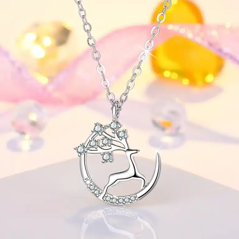 Collier femme cerf élégant brillant 1