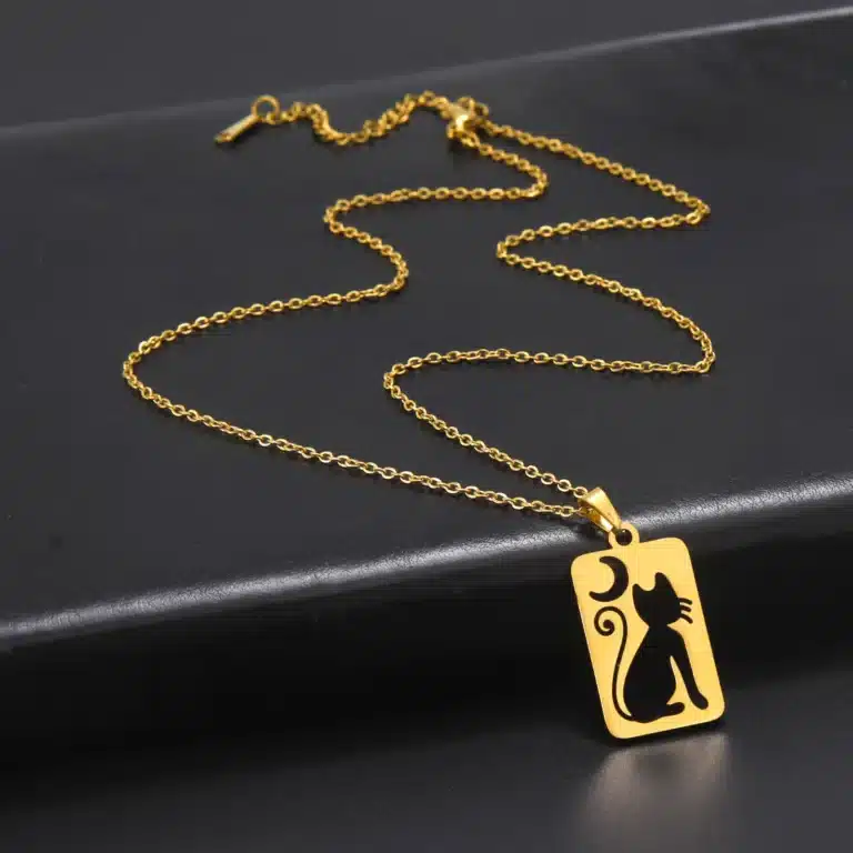 Collier couple chaton lune 5