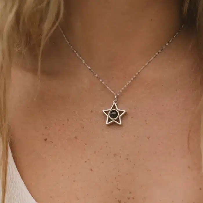 Collier couple photo projection étoile pour femme 2