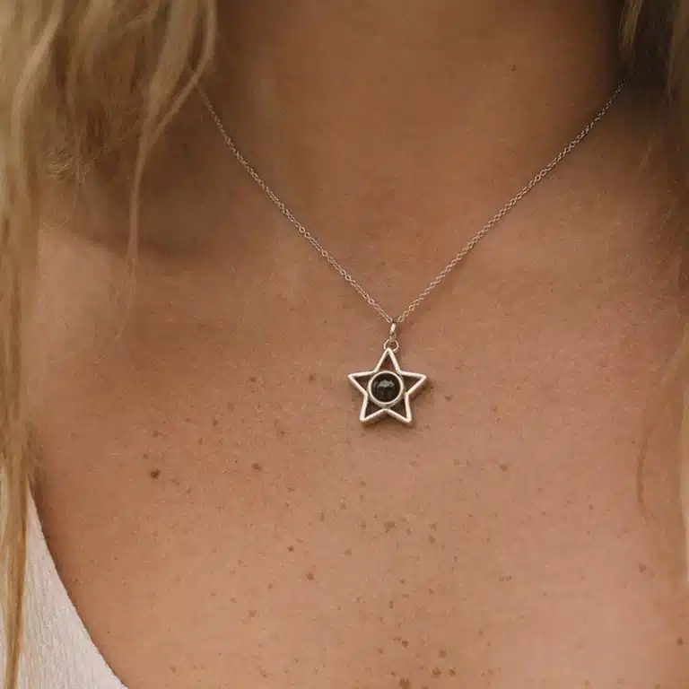 Collier couple photo projection étoile pour femme 2