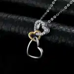 Collier femme triple coeur brillant 2