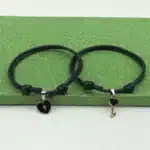 Bracelet couple coeur avec serrure et clé 4