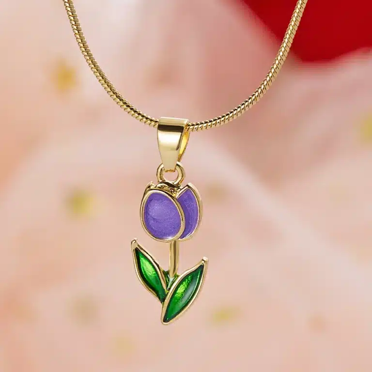 Collier couple tulipe femme 1