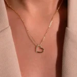 Collier coeur brillant ajouré pour femme 2