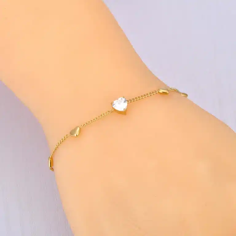 Bracelet femme tressé mini coeurs 7