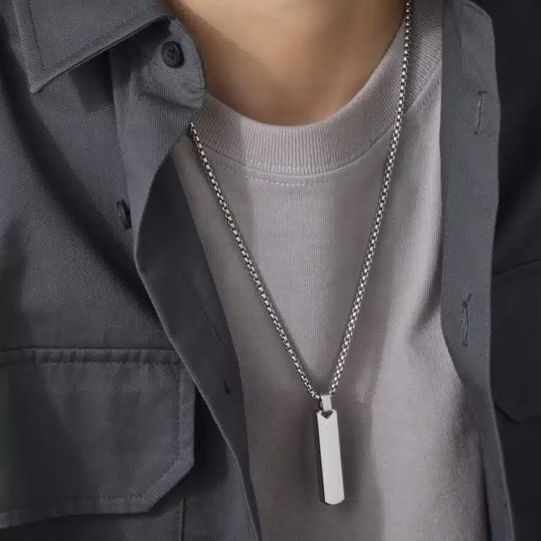 Collier couple barre initiales 2