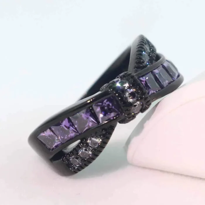 Bague de promesse violette pour couple 2
