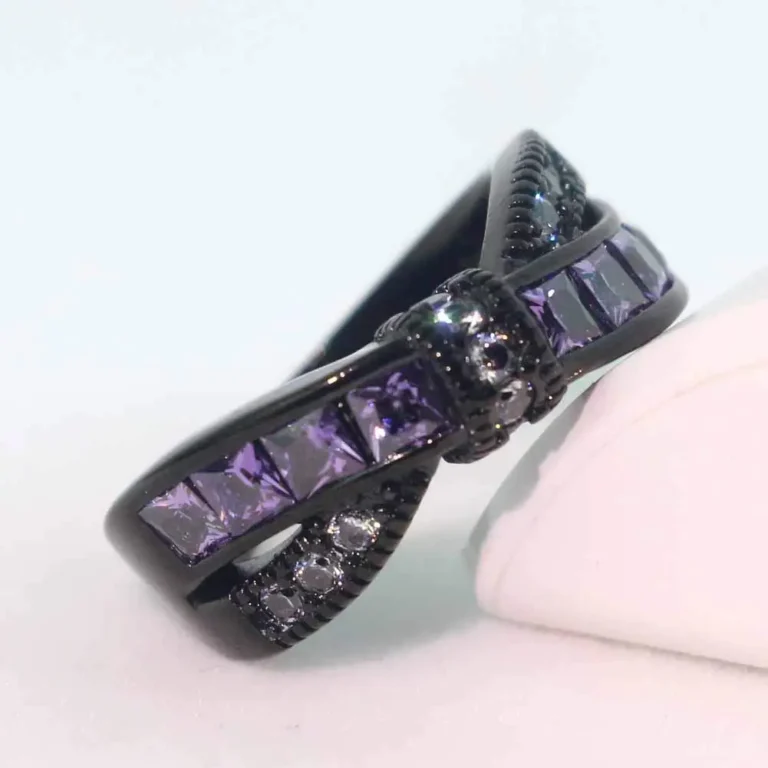 Bague de promesse violette pour couple 2