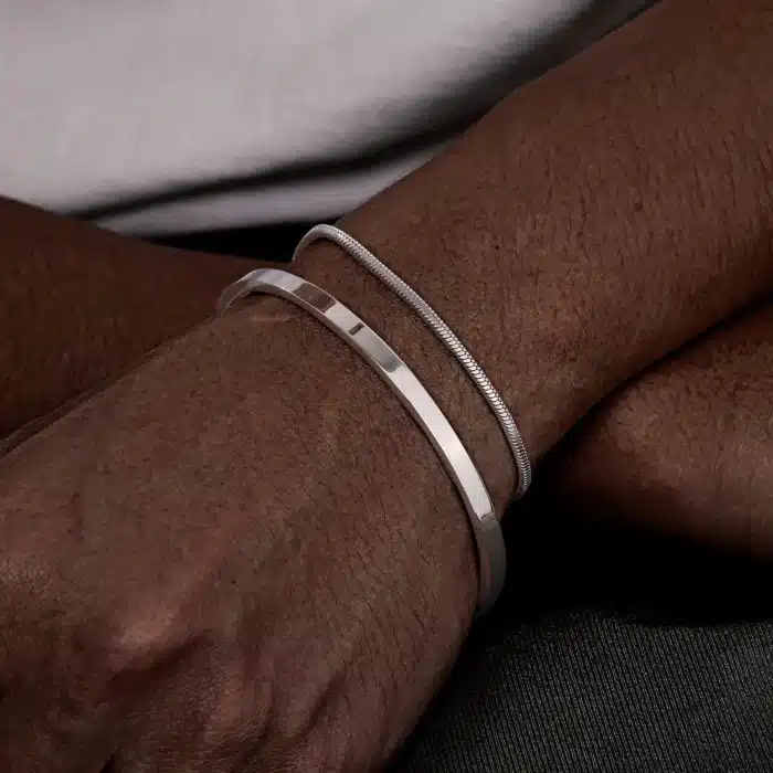 Double bracelet manchette homme 1