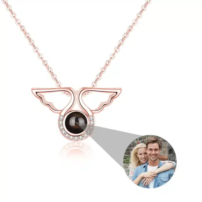 Collier couple femme photo projection ange 7
