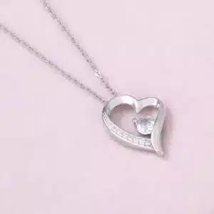 Collier coeur ajouré brillant femme st valentin 3