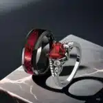Bague de promesse rouge duo 2