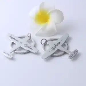 Porte-clés couple personnalisé avion 2