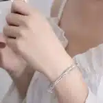 Bracelet jonc motif floral femme 4