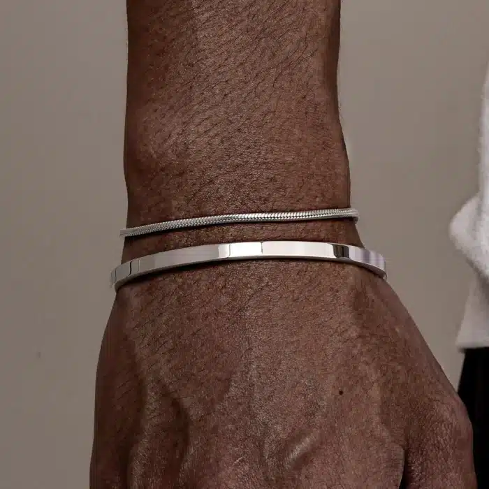 Double bracelet manchette homme 2