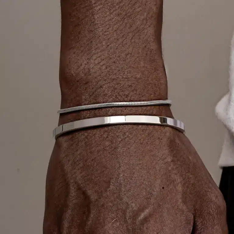 Double bracelet manchette homme 2