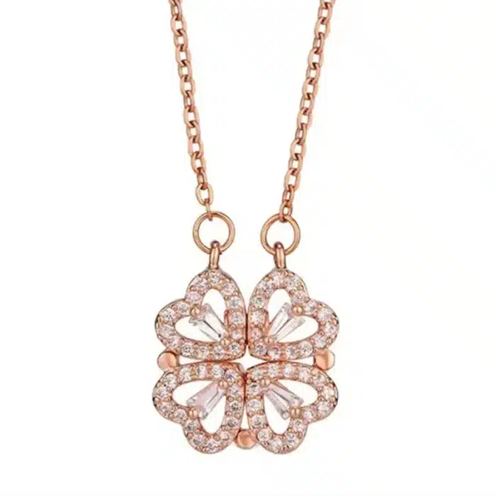 Collier romantique femme trèfle porte-bonheur 3