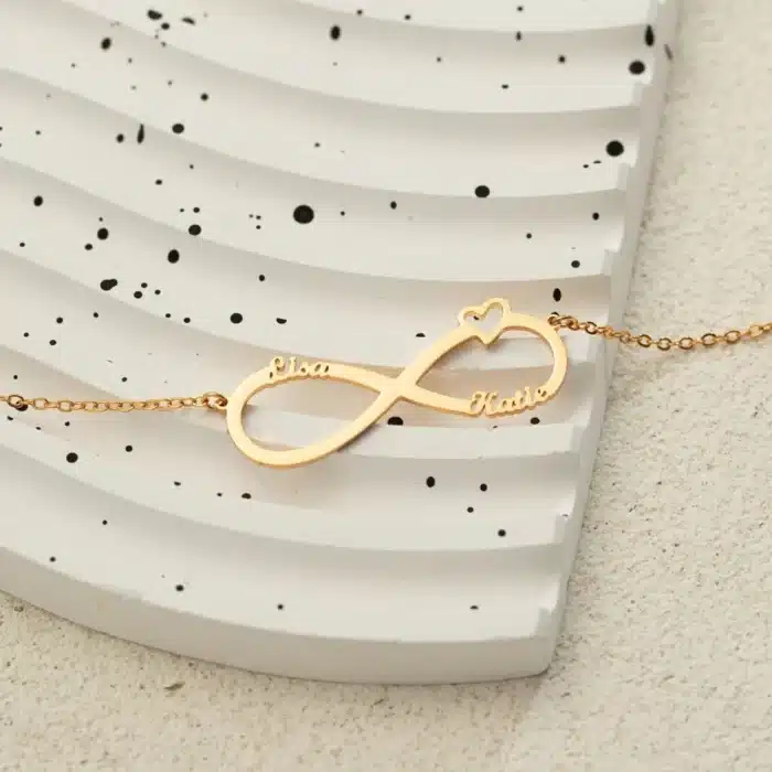 Collier symbole couple fort infini personnalisé 4