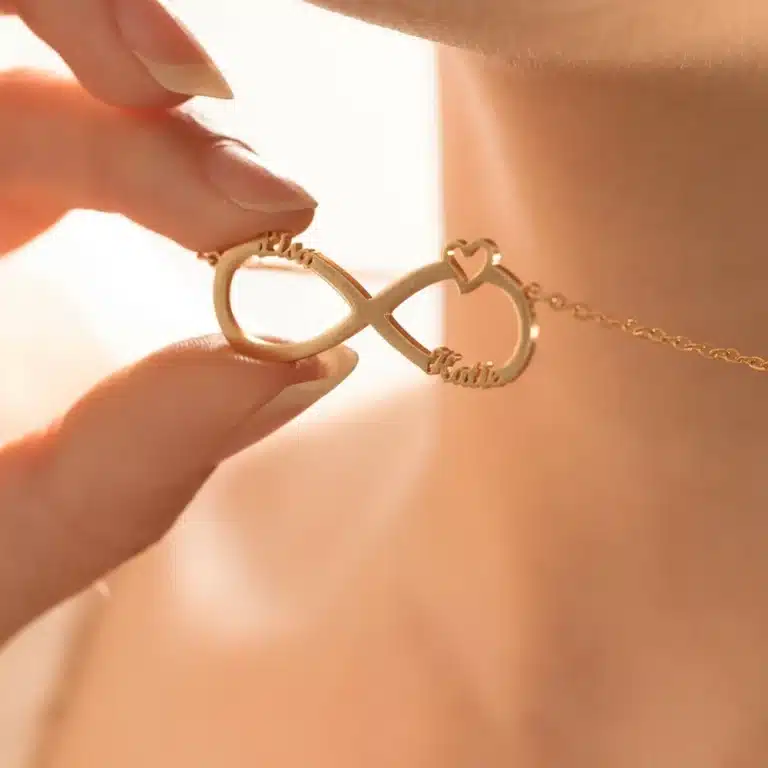 Collier symbole couple fort infini personnalisé 6